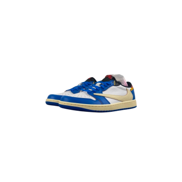 Travis Scott x Air Jordan 1 Low “White/Blue/Red” Sneaker | DM7866-111