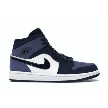 Jordan 1 Mid “Obsidian / Sanded Purple” 554724-445 | Obsidian / Sanded Purple / White