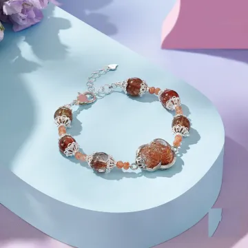 Brown Rutilated Quartz Healing Bracelet for Women & Teens – Calm Energy Gift for Daily Wear, Meditation & Emotional Support