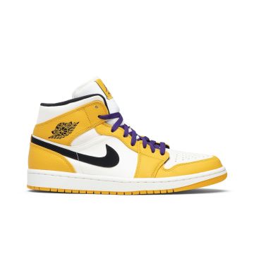 Jordan 1 Mid SE Lakers 852542-700 | University Gold Black Pale Ivory Court Purple Retro Sneaker