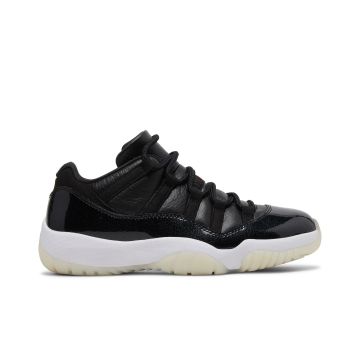 Jordan 11 Retro Low 72-10 AV2187-001 | Black Red Premium Leather Retro Sneakers