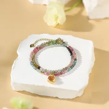 Tourmaline Healing Bracelet for Women – Energy Boosting Crystal Gift for Calmness, Protection & Balance