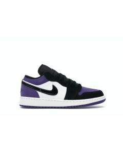Jordan 1 Low “Court Purple” GS 553560-125 | White / Black / Court Purple