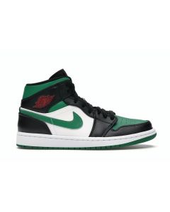 Jordan 1 Mid “Green Toe” 554724-067 | Black/White/Pine Green