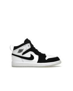 Air Jordan 1 Mid SE (PS) “Diamond” — White/Black | DN4323-100