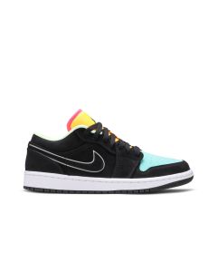 Jordan 1 Low Black Aurora Green Laser Orange CK3022-013 | Colorful Retro Sneakers