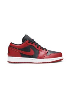 Jordan 1 Mid Gym Red/Black/White 554724-122 | White Gym Red Black Leather Sneaker