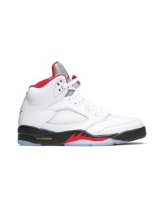 Air Jordan 5 Retro “Fire Red Silver Tongue” White/Black-Metallic Silver/Fire Red | DA1911-102
