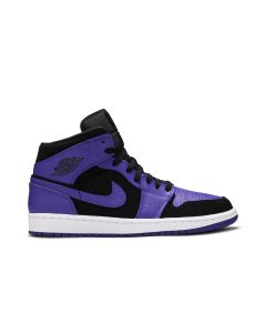 Jordan 1 Mid Black Dark Concord 554724-051 | Black Dark Concord White Leather Sneaker