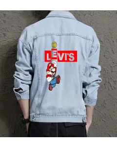 Retro Denim Jacket for Men – Gift for Vintage Enthusiasts – Father's Day - Light Blue - Main View