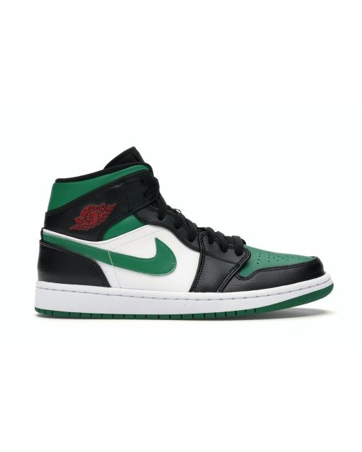 Jordan 1 Mid “Green Toe” 554724-067 | Black/White/Pine Green