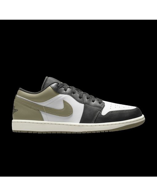Jordan 1 Low Black Toe Medium Olive 553558-092 | Black White Medium Olive Premium Sneaker