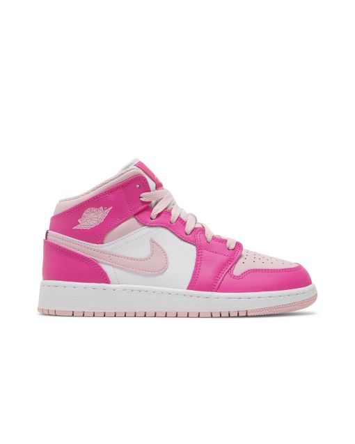 Jordan 1 Mid GS “Fierce Pink” White/Medium Soft Pink/Fierce Pink | FD8780-116
