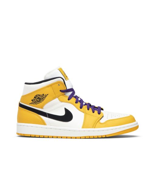 Jordan 1 Mid SE Lakers 852542-700 | University Gold Black Pale Ivory Court Purple Retro Sneaker