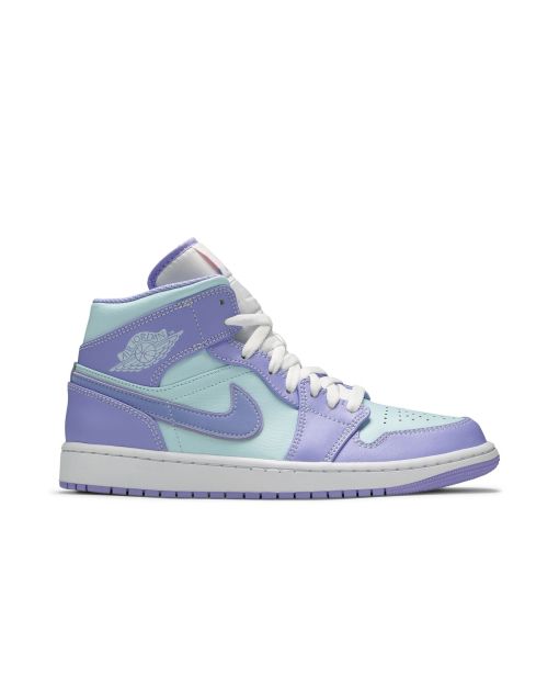 Jordan 1 Mid Purple Aqua 554724-500 | Purple Aqua White Retro Leather Sneaker