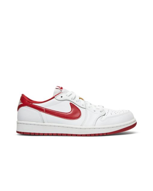 Jordan 1 Retro Low White Varsity Red 705329-101 | White Varsity Red Retro Leather Sneaker