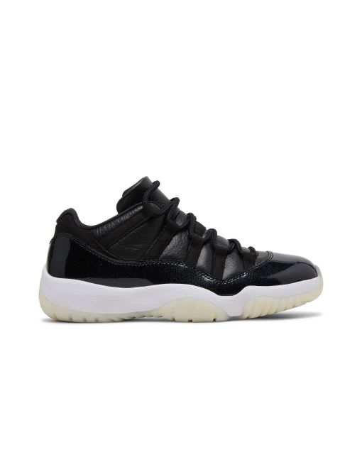 Jordan 11 Retro Low 72-10 AV2187-001 | Black Red Premium Leather Retro Sneakers