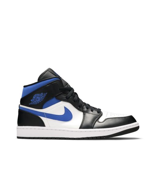 Jordan 1 Mid White Black Racer Blue 554724-140 | White Black Racer Blue Premium Sneaker