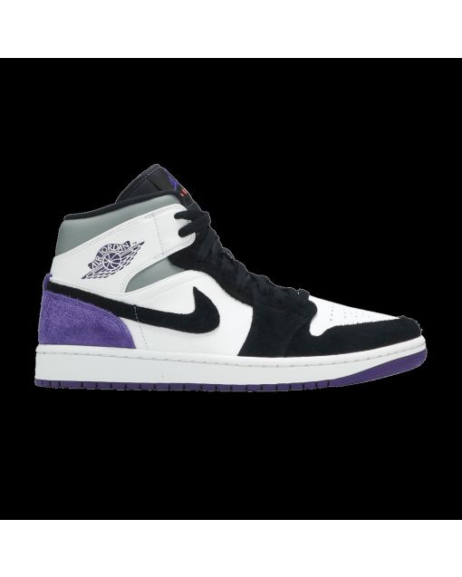 Jordan 1 Mid SE Varsity Purple 852542-105 | White Black Purple Premium Sneaker