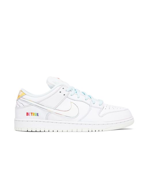 SB Dunk Low Pro Be True DR4876-100 | White Multi Leather Skate Sneaker