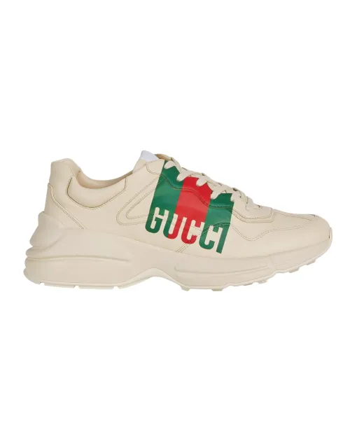 GG Rython Ivory Leather Men's Sneakers – Premium Low Top Casual Shoes for Street Wear