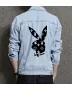 Bunny Rabbit Men's Street Style Denim Jacket - Gift Idea for Dad - Front Pockets for Street Style - Perfect for Holiday Season