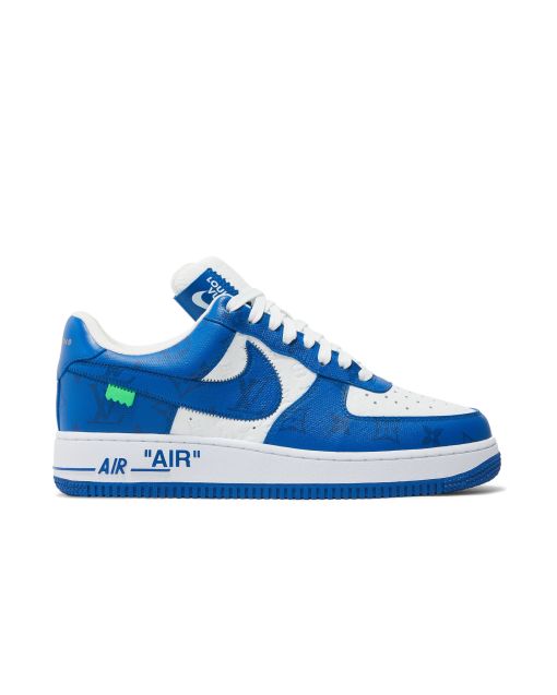 LV x Air Force 1 Low By Virgil Abloh White Royal - Exclusive Luxury Sneakers