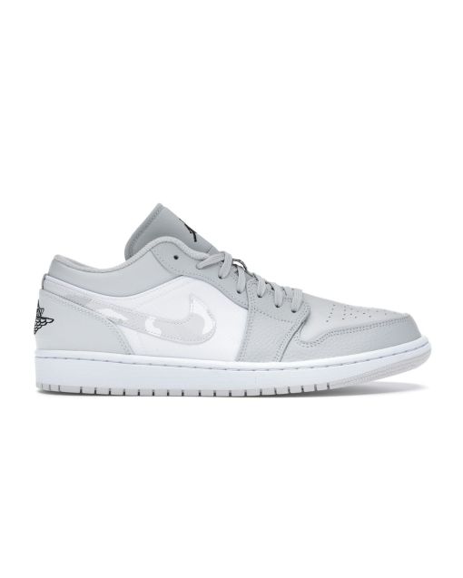 Jordan 1 Low White Camo - Sleek Low Top Sneakers with Camouflage Detail