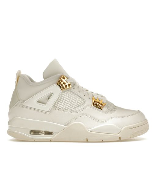 Air Jordan 4 Retro 'White & Metallic Gold' – Women's Sneakers
