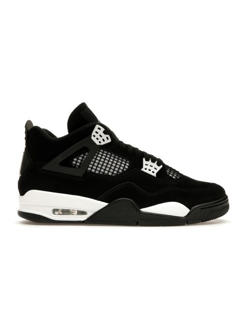 Air Jordan 4 Retro White Thunder  – Sleek Monochrome Classic - Men's Shoes