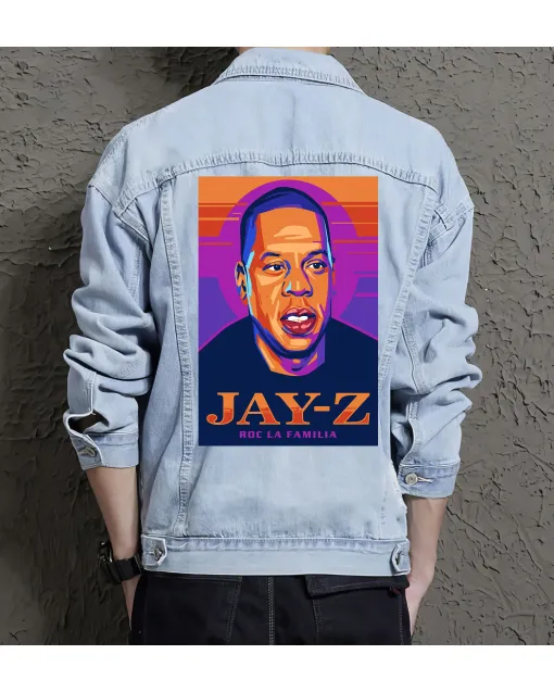 Jay Z Jean Jacket for Men – Gift for Music Fans – Birthday Present - Light Blue - Main View