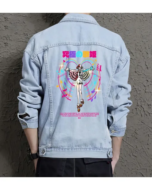 Uta Jean Jacket for Men – Gift for Anime Fans – Birthday Present - Light Blue - Main View